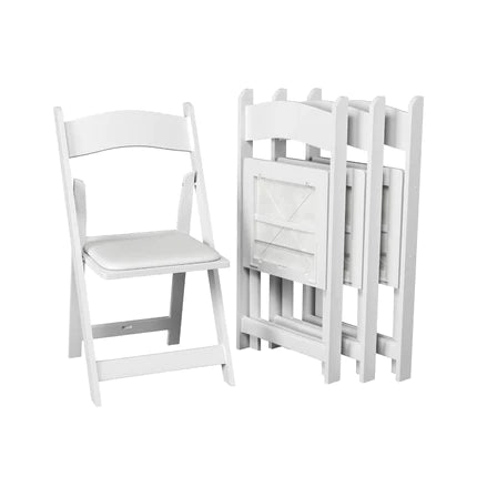 White Resin Stackable Folding Chair